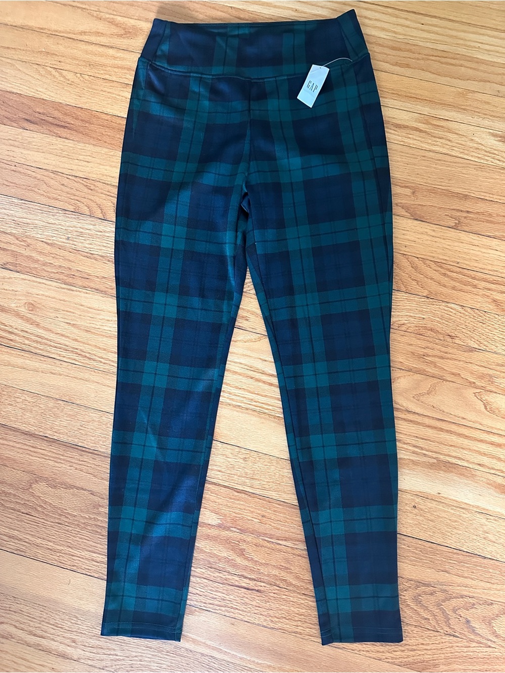 GAP Dark Green and Navy Plaid Ponte Leggings